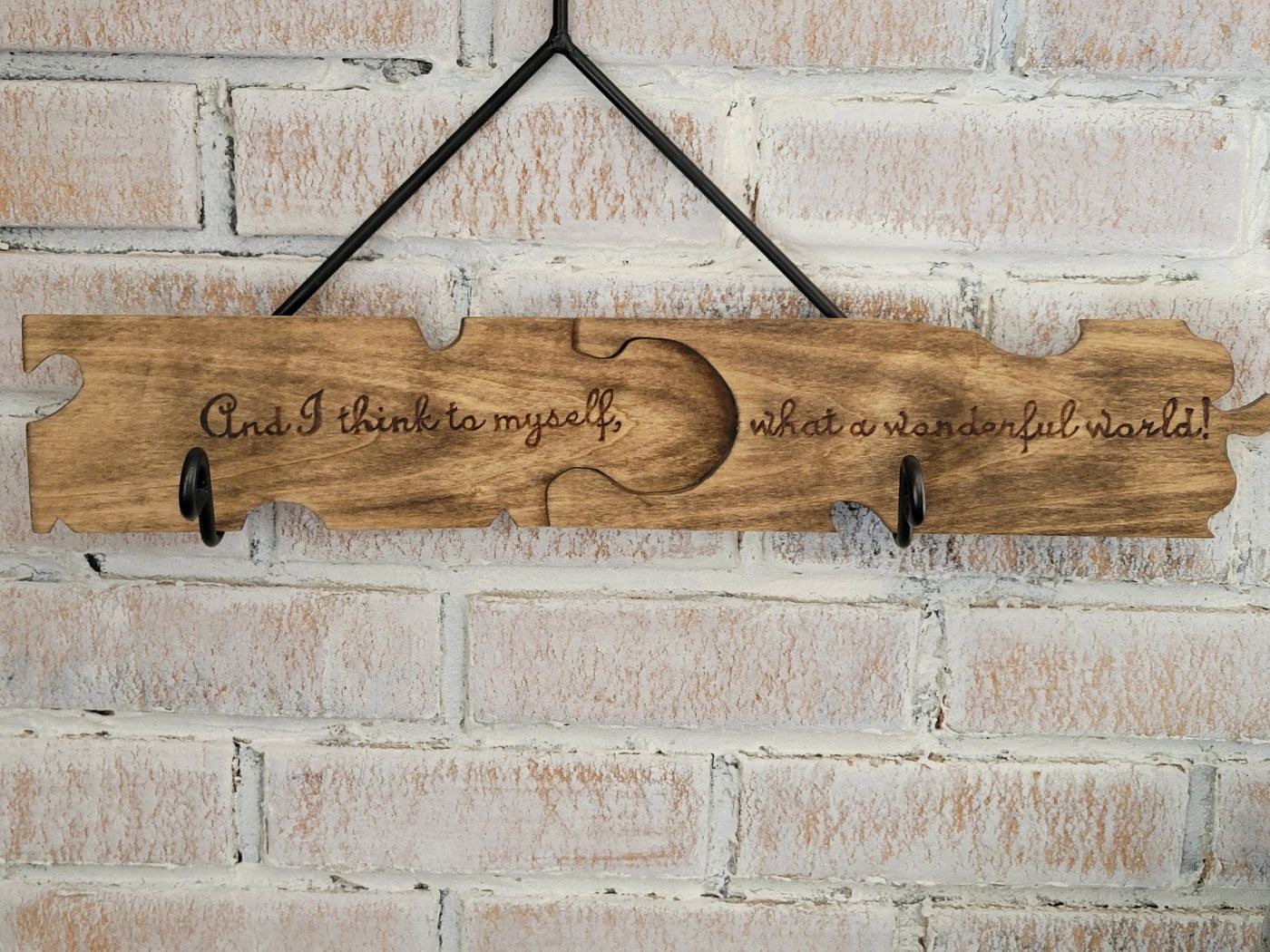 A hand-burned wine barrel lazy susan